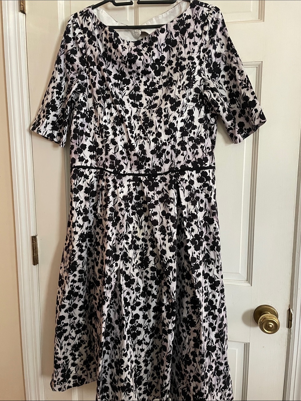 Maggy London Black and White Floral Fit-and-Flare Kids Dress